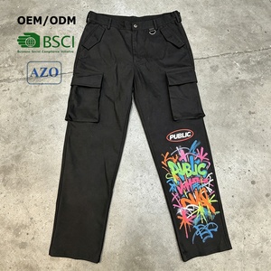 ODE Private Label <b>Pants</b> Manufacturer Custom Screen Print Streetwear Heavyweight <b>Oversized</b> Baggy Graffiti Print Men's <b>Cargo</b> <b>Pants</b> - Product Image 1