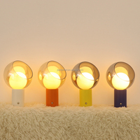 Magnifique lampe en verre rechargeable à LED, lampe de table à variation d'intensité tactile, lampe en cuir, veilleuse pour enfants, lampe de chevet pour chambre à coucher