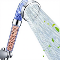 Douche à main en ABS finition chromée, triple sortie, montage mural, haute pression, économie d'eau, filtre à eau minéralisée pour salle de bain