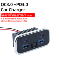 Prise de charge USB personnalisée à charge rapide, étanche, pour bateau, camping-car, bus, 12V 24V, 18W double USB-A, 20W double USB-C avec interrupteur
