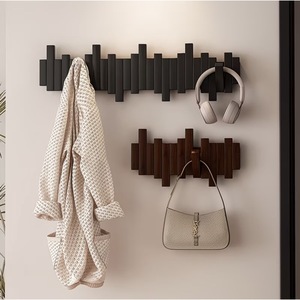 Solid wood piano key coat rack, wall-mounted coat <b>hook</b>, bedroom entryway, behind door storage, no-drill coat rack - Product Image 3
