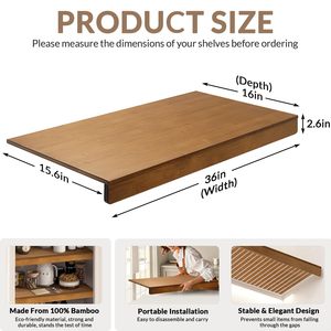 Custom Bamboo Wire Rack Covers for Pantry,Bamboo Wooden <strong>Shelf</strong> Cover Use for <strong>Clothes</strong> <strong>Shelf</strong>,Drawer,Kitchen,Houseware - Product Image 3