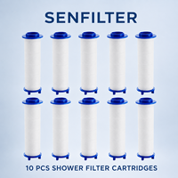 Cartouche de filtre de remplacement manuel en coton SENFILTER OEM pour pommeau de douche, lot de 10, compatible avec les filtres de douche à main pour usage en salle de bain