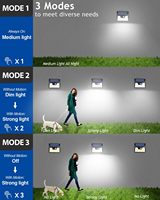 Lampes solaires d'extérieur avec détecteur de mouvement IP67, 140 LED, éclairage de clôture, 3 modes, éclairage mural de sécurité pour jardin, terrasse, cour