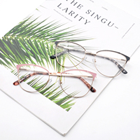 Lunettes de vue œil-de-chat pour femmes adultes, monture métallique de qualité supérieure, verres PC transparents résistants aux chocs, lunettes optiques de mode quotidiennes