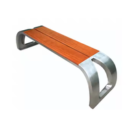 Banc de patio plat traditionnel en acier inoxydable écologique pour gare, jardin extérieur, zone résidentielle, banc en métal
