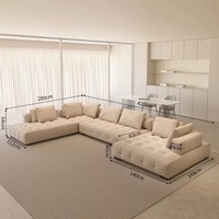 Hochwertiges Italienisches Luxus-Kombinationssofa Modulares Schaumstoffgefülltes Apartment-Wohnzimmer Großes Flaches Villen-Stoffsofa-Set