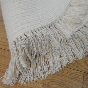 Alfombra Redonda Trenzada de <span class=keywords><strong>Dos</strong></span> Lados, Tejido Plano, de <span class=keywords><strong>Lana</strong></span>, <span class=keywords><strong>con</strong></span> Borlas, Venta al Por Mayor - Product Image 6