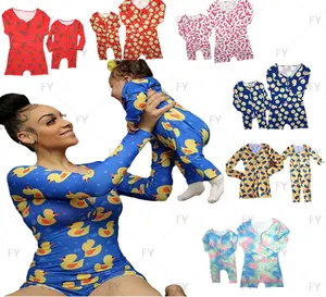 Hot sale Family Romper Adult Onesie Baby Jumpsuit Bodysuit Parent-Child Clothes Mommy and Me Onesie Pajamas