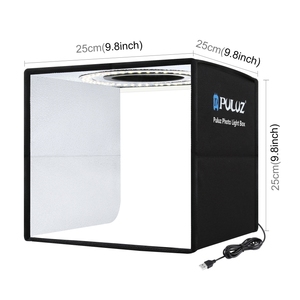 PULUZ 25cm mini có thể gập lại ảnh studio cho Softbox LED chiếu sáng lều Kit với 12 nền miễn phí làm bằng nhựa bền - Product Image 2