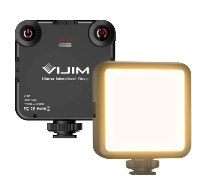 VIJIM VL81 LED Video Light With Cold Shoe Mini Vlog Fill Light Camera Light 3000mAh Panel Lamp Photography Hot for Live Stream