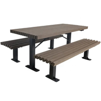 Table de pique-nique en bois wpc commerciale publique extérieure avec bancs attachés restaurant école extérieur table et banc portable ensemble