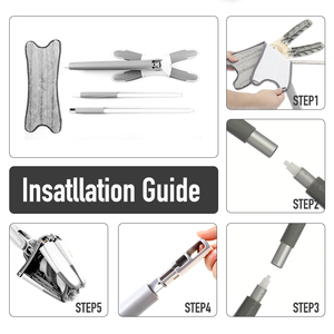 Miếng Microfiber Có Thể Tái Sử Dụng Chất Lượng Cao Dụng Cụ Lau Sàn Dễ Dàng Vắt Cây Lau Sàn Ma Thuật 360 Độ Không Cần Cầm Tay - Product Image 6