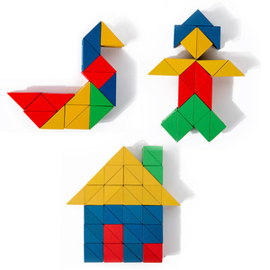 Fun Set Of Wooden Rainbow <strong>Blocks</strong> <strong>Children's</strong> Educational Early Learning Creative Construction Toys Geometric Shapes - Product Image 3