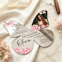 Invitation personnalisée en acrylique transparent/givré/miroir, découpe laser, estampage à chaud or/argent, impression UV, formes sur mesure, pour l'exportation