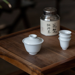 Sweet White Porcelain Gaiwan <b>Teacup</b> With Lid Small Size Kung Fu Tea Set - Product Image 4