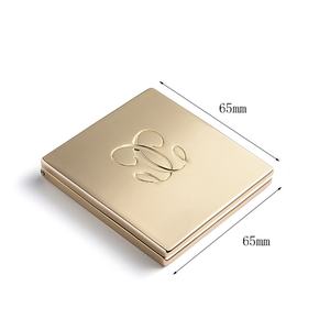 Luxury Dual Side Packing Gold Plated Logo Square Fashion Bag Cosmetic <b>Compact</b> <b>Mirror</b> - Product Image 3