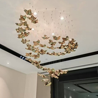 Luminaires Exw Lighting, grands luminaires de décoration de luxe sur mesure, hôtel, restaurant, forme de ruban, lustres modernes de grande taille, lampes suspendues