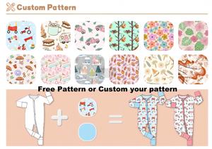 批发定制迷彩印花弹力竹子婴儿拉链连裤长袖儿童学步竹子双向拉链睡衣 - Product Image 4