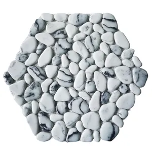 批发现代卵石形玻璃马赛克纯色瓷砖马赛克6毫米回收玻璃马赛克家居墙面花园装饰