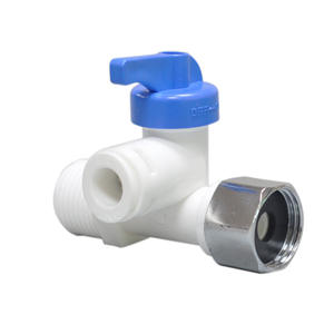 Válvula de bola de 3 vías para purificador de agua, válvula angular con tapa de acero inoxidable y conector de rosca macho para distribución de agua - Product Image 3