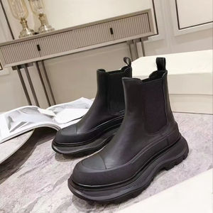 Zapatos Casuales de Mujer al por Mayor, de Cuero Simple, con Suela Gruesa, Estilo Slip-On, Modernos, de Moda, de Caña Alta, Cómodos y Ligeros - Product Image 1