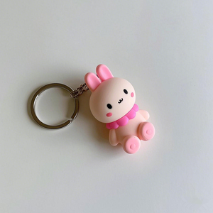 Vente en gros de porte-clés mignons en PVC porte-clés en plastique de dessin animé porte-clés en forme de lapin porte-clés de luxe - Product Image 6