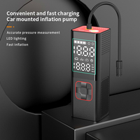 Démarreur de batterie portable 12V 6000mAh avec compresseur d'air 150 PSI et gonfleur de pneus, noir/rouge, pour véhicules