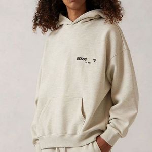 Sudadera con Capucha para Hombre, Color Gris, con Cordón Decorativo en el Cuello, Tejido de Punto, Informal, Invernal, 100% Algodón, Felpa - Product Image 6