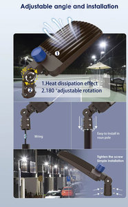 Luminaire de rue LED à montage sur poteau 200W, éclairage de rue de haute puissance IP66 pour l'éclairage périmétrique des usines - Product Image 6