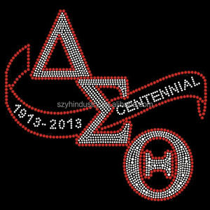 Motifs de transfert en cristal Hotfix Delta Sigma Theta personnalisés, pierres plates brillantes, pour vêtements, 100 ans DST, autocollants de motifs Hotfix - Product Image 4