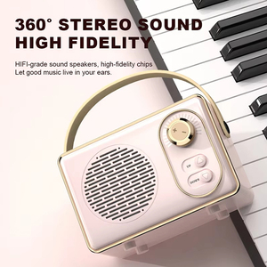 Altavoz Bluetooth Retro, Mini Altavoz Portátil Vintage, Reproductor MP3 Recargable con Tarjeta de Memoria, AUX, USB, para Campamento, Fiestas, Regalo - Product Image 4