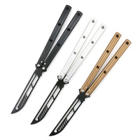 Couteau en aluminium pliant d'entraînement de papillon de pratique extérieure personnalisable d'OEM lame émoussée mise à jour pour des débutants DIY personnalisable