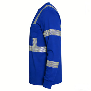 T-<span class=keywords><strong>shirt</strong></span> réfléchissant à manches longues <span class=keywords><strong>haute</strong></span> <span class=keywords><strong>visibilité</strong></span> EN ISO 20471 & ANSI 107 avec poche poitrine pour l'industrie et la construction - Product Image 4