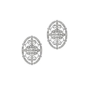 Pendientes de Plata de Ley S925, Estilo Retro de la Corte Francesa, Diseño Vintage de Alta Gama con Encaje Hueco en Oro Rosa y Perla - Product Image 5