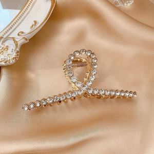 Grampo de Cabelo Grande Designer em Metal Dourado com Pérolas e Cristais, Acessório para Mulheres e Meninas - Product Image 6