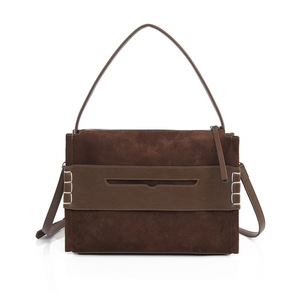 Fábrica de Bolsos, Venta al por Mayor Personalizada, Bolsos de Mano de Cuero Genuino de Gamuza Esmerilada de Alta Calidad, Estilo Retro para Mujer, Bolsos de Hombro 2025 - Product Image 2