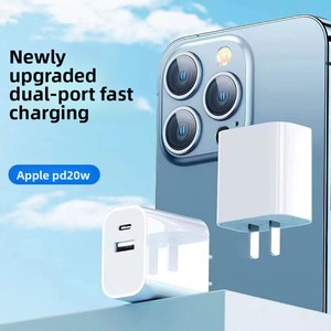 Chargeur mural USB C rapide HXB PD 20W à <span class=keywords><strong>double</strong></span> port, certifié 3C, directement de l'usine, avec câble Type C pour iPhone et téléphone Samsung - Product Image 3