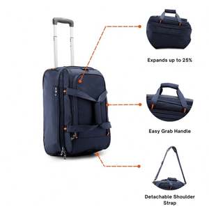 Bolsa de Viaje Personalizada de Poliéster Negro con Ruedas, Estilo Moderno de Dibujos Animados, Resistente para Deportes y Vacaciones, OEM Disponible - Product Image 2