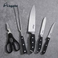 Couteaux de Chef Modernes Écologiques en Acier Inoxydable Allemand Noir 1.4116 à Manche Creux, Ensemble Très Vendu avec Logo Personnalisé