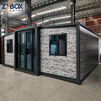 Maison conteneur extensible ZYBOX sur mesure OEM ODM, 2/3 chambres, double aile, préfabriquée, pour villa, hôtel, bureau, école