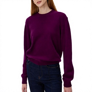 Winter 100% Cotton Women's Casual Round Neck Custom <b>Sweater</b> Crew Neck Pullovers Front Logo Supplier From BD - Product Image 2