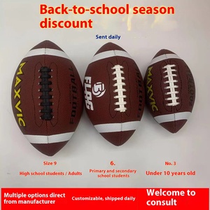 Vera attrezzatura da allenamento per Rugby in pelle americana <span class=keywords><strong>serie</strong></span> di gare professionali palloni durevoli per bambini e adolescenti - Product Image 4