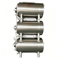 Cuve à bière horizontale triple en acier inoxydable 304 de 1000 L avec enveloppe de refroidissement à alvéoles pour brasserie, en promotion