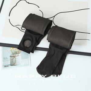 Leggings de Control de Abdomen para Mujer Happy Plus N9062N9063, Talla Grande, Color Negro Sólido, Forradas de Felpa, Alta Elasticidad - Product Image 1