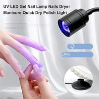Lampe UV LED pour ongles en gel, sécheuse à ongles, lumière pour vernis 360 °   Lampe à pince flexible à col de cygne pour manucure à domicile et salon, 365 nm, séchage rapide, durcissement rapide