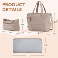 Sac à langer matelassé léger et doux avec matelas à langer et pochette pour poussette, sac de maman confortable pour les voyages