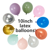 Fournisseur direct d'usine : Ballons en latex de 10 pouces en gros, 50 pièces/sac, ballons mats chromés macaron nacrés pour décorations de fête