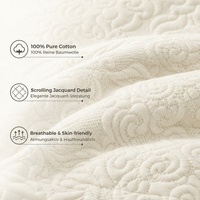 Ensemble trois pièces Euro Size Colcha uni en pur coton Steppdecke Narzuta Pikowana, style Boutis minimaliste transfrontalier