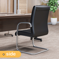 Chaise de bureau Xipi élégante et personnalisable, moderne, pour la maison, en cuir PU imperméable, ergonomique, avec base en acier courbé